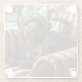 Drahthaar Pointing Griffon Dog Weihnachtsfest Glasuntersetzer (Rückseite)