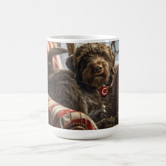 Drahthaar Pointing Griffon Dog Weihnachtsfest Kaffeetasse (Mittel)