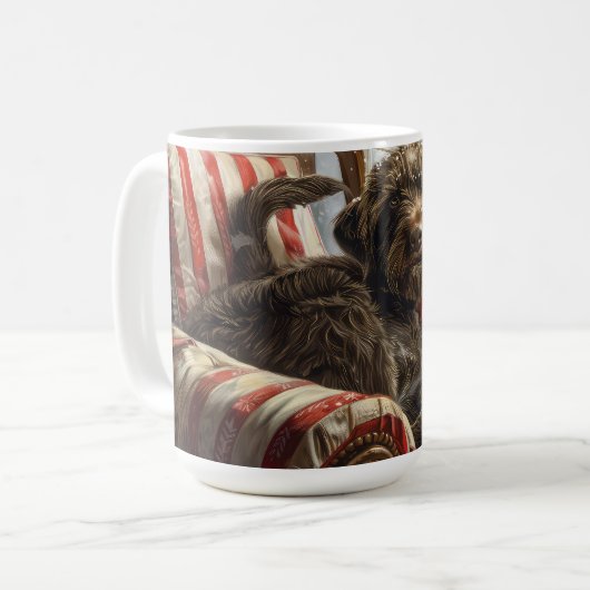 Drahthaar Pointing Griffon Dog Weihnachtsfest Kaffeetasse (Vorderseite Links)