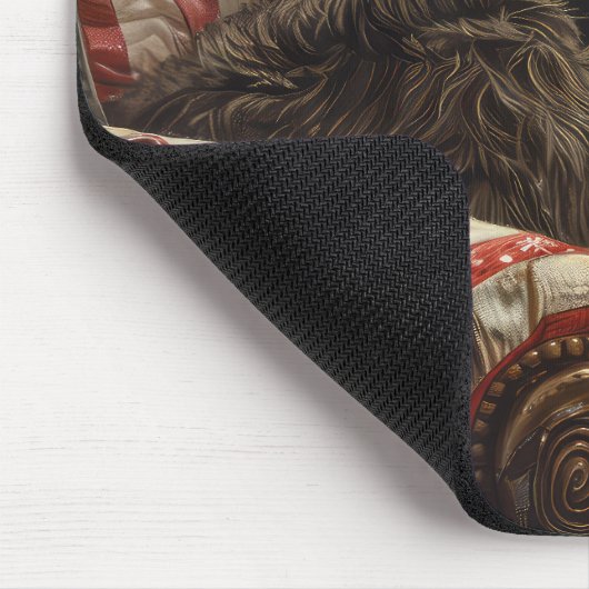 Drahthaar Pointing Griffon Dog Weihnachtsfest Mousepad (Ecke)