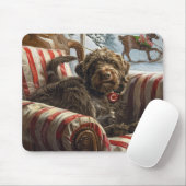 Drahthaar Pointing Griffon Dog Weihnachtsfest Mousepad (Mit Mouse)