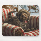 Drahthaar Pointing Griffon Dog Weihnachtsfest Mousepad (Vorne)