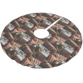 Drahthaar Pointing Griffon Dog Weihnachtsfest Polyester Weihnachtsbaumdecke (Schrägansicht)