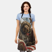 Drahthaar Pointing Griffon Dog Weihnachtsfest Schürze (Getragen)