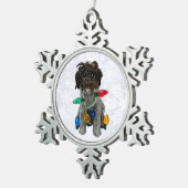 Drahthaar Pointing Griffon Dog Weihnachtsschmuck Schneeflocken Zinn-Ornament (Rechts)