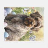 Drahthaar Pointing Griffon Easter Eggs Holiday Fleecedecke (Vorderseite (Horizontal))
