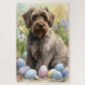 Drahthaar Pointing Griffon Easter Eggs Holiday Puzzle (Vertikal)