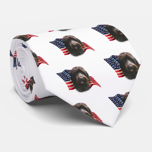 Drahthaar Pointing Griffon Flag Krawatte (Gerollt)