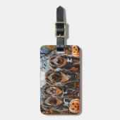 Drahthaar Pointing Griffon Halloween Spooky Gepäckanhänger (Vorderseite vertikal)