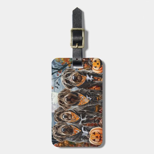 Drahthaar Pointing Griffon Halloween Spooky Gepäckanhänger (Vorderseite vertikal)