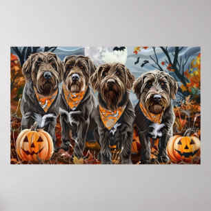 Drahthaar Pointing Griffon Halloween Spooky Poster