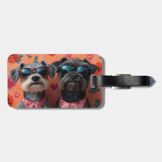 Drahthaar Pointing Griffon Heart Valentine's Day Gepäckanhänger (Rückseite horizontal)