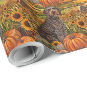 Drahthaar Pointing Griffon Herbst Erntedank Geschenkpapier (Rolleneckpunkt)