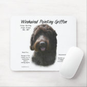 Drahthaar Pointing Griffon History Design Mousepad (Mit Mouse)
