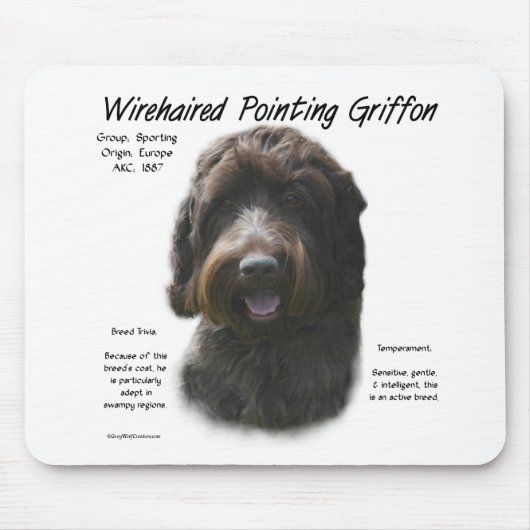 Drahthaar Pointing Griffon History Design Mousepad (Vorne)