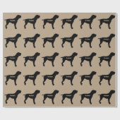 Drahthaar Pointing Griffon Hunde Rasse Silhouette Geschenkpapier (Flach)