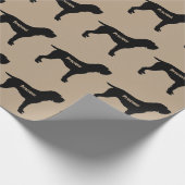 Drahthaar Pointing Griffon Hunde Rasse Silhouette Geschenkpapier (Ecke)