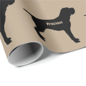 Drahthaar Pointing Griffon Hunde Rasse Silhouette Geschenkpapier (Rolleneckpunkt)