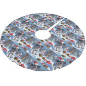 Drahthaar Pointing Griffon in Snow Christmas Hat Polyester Weihnachtsbaumdecke (Schrägansicht)