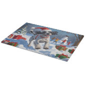 Drahthaar Pointing Griffon in Snow Christmas Hat Schneidebrett (Ecke)