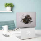 Drahthaar Pointing Griffon, Jagd auf Holzhaken Aufkleber (Laptop auf Schreibtisch)