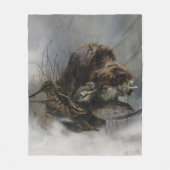 Drahthaar Pointing Griffon, Jagd auf Holzhaken Fleecedecke (Vorderseite)