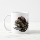 Drahthaar Pointing Griffon, Jagd auf Holzhaken Kaffeetasse (Links)