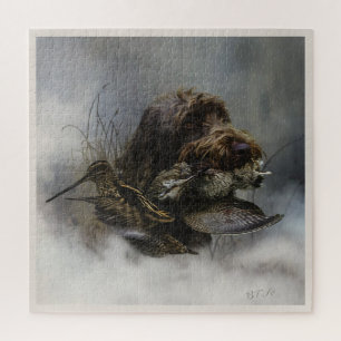 Drahthaar Pointing Griffon, Jagd auf Holzhaken Puzzle