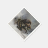 Drahthaar Pointing Griffon, Jagd auf Holzhaken Serviette (Ecke)