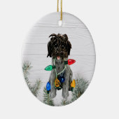 Drahthaar Pointing Griffon Keramik Ornament (Rechts)