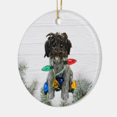 Drahthaar Pointing Griffon Keramik Ornament (Links)