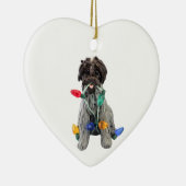 Drahthaar Pointing Griffon Keramik Ornament (Rechts)