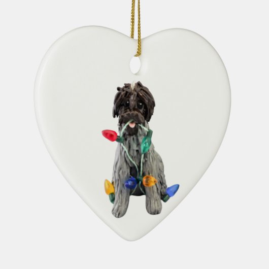 Drahthaar Pointing Griffon Keramik Ornament (Rechts)