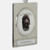 Drahthaar Pointing Griffon Mama 2 Banner-Ornament Silber (Rechts)