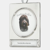 Drahthaar Pointing Griffon Mama 2 Banner-Ornament Silber (Links)