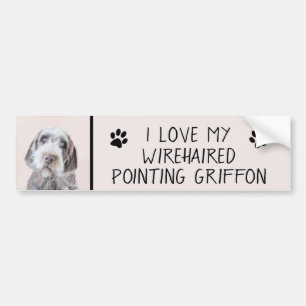 Drahthaar Pointing Griffon Painting - Dog Art Autoaufkleber