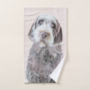 Drahthaar Pointing Griffon Painting - Dog Art Badhandtuch Set