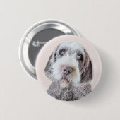 Drahthaar Pointing Griffon Painting - Dog Art Button (Vorne & Hinten)