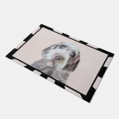 Drahthaar Pointing Griffon Painting - Dog Art Fußmatte (Schrägansicht)