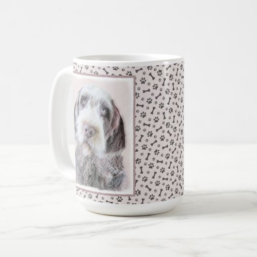 Drahthaar Pointing Griffon Painting - Dog Art Kaffeetasse (Vorderseite Links)