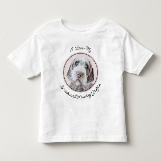 Drahthaar Pointing Griffon Painting - Dog Art Kleinkind T-shirt (Vorderseite)
