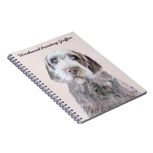 Drahthaar Pointing Griffon Painting - Dog Art Notizblock (Rechte Seite)