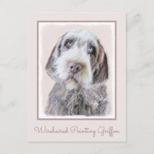 Drahthaar Pointing Griffon Painting - Dog Art Postkarte