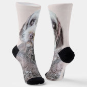 Drahthaar Pointing Griffon Painting - Dog Art Socken (Gewinkelt)