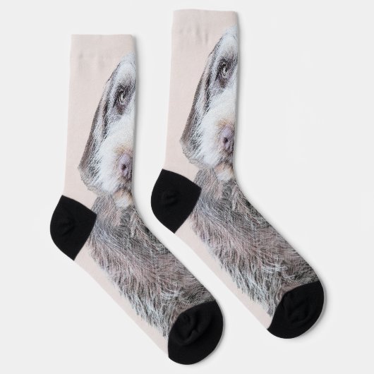 Drahthaar Pointing Griffon Painting - Dog Art Socken (Rechts)