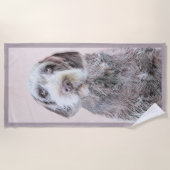 Drahthaar Pointing Griffon Painting - Dog Art Strandtuch (Vorderseite)