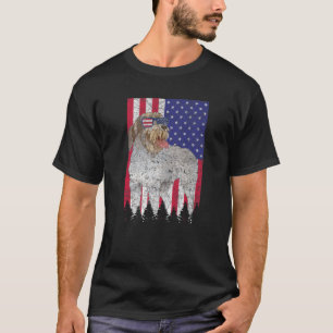 Drahthaar Pointing Griffon Patriotic Dog American T-Shirt