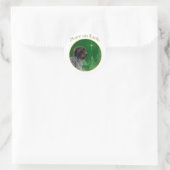 Drahthaar Pointing Griffon Peace Runder Aufkleber (Tasche)
