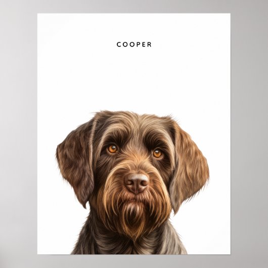 Drahthaar-Pointing Griffon Personalisiert Print Poster (Vorne)