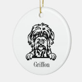 Drahthaar Pointing Griffon personalisiertes Tier Keramik Ornament (Links)